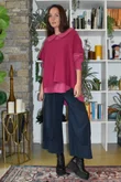 Paloma Tela Peter Pan Blouse Deep Rasberry